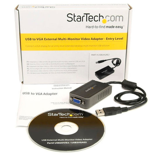 Adaptador Startech USB a VGA - 1440x900 ideal para su uso con monitores de 17 a 19 Pulg o mas chicos Negro Modelo USB2VGAE2