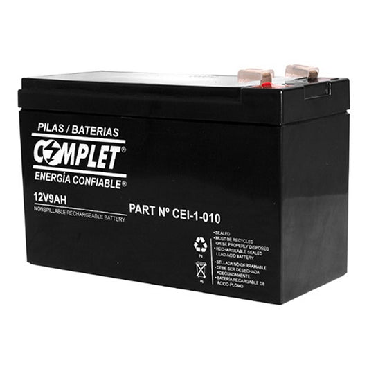 Batería COMPLET CEI-1-010 sellada de repuesto plomo ácido para UPS 12Vcc / 9Ah medidas 151x65x94mm