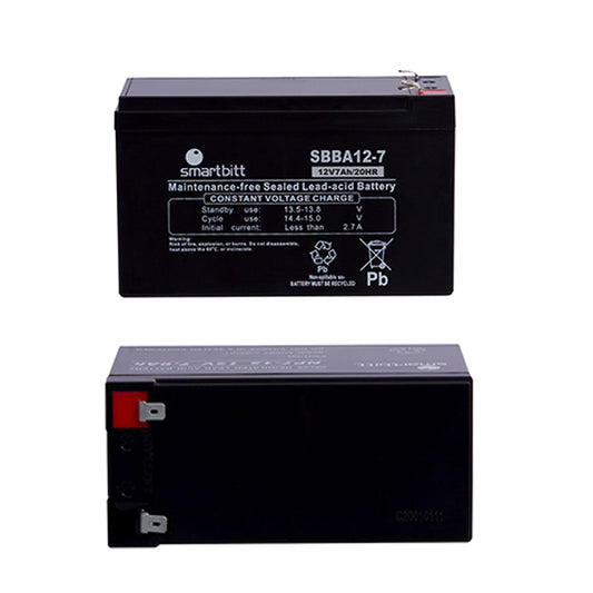 Batería Smartbitt SBBA12-7 sellada de repuesto para UPS 12V/7AH tecnología VRLA medidas 151x65x100mm