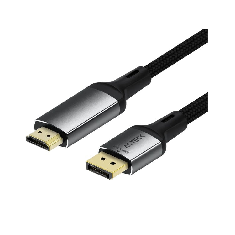 Cable Acteck de 1m 18Gbps 4K 60Hz Display Port 1.2 a HDMI 2.0 Lynx Pro CC838 titanio AC-945295