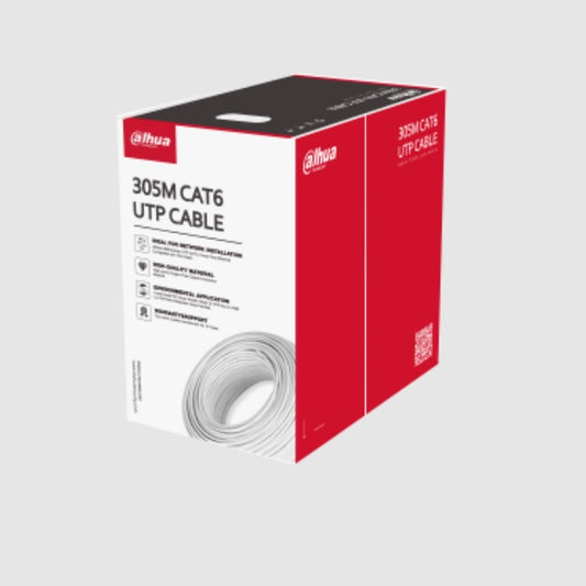 Bobina Dahua DH-PFM920I-6UN-C de 305Mts de Cable UTP Cat6 100% Cobre Azul Uso Interior Ideal para Redes y Video Certificado CPR Eca Estandares