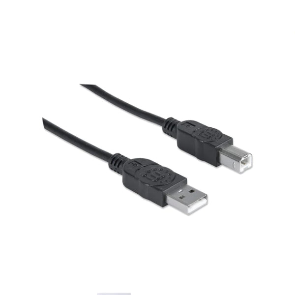 Cable Manhattan para Impresora USB A a USB B 3m Negro 480Mbps
