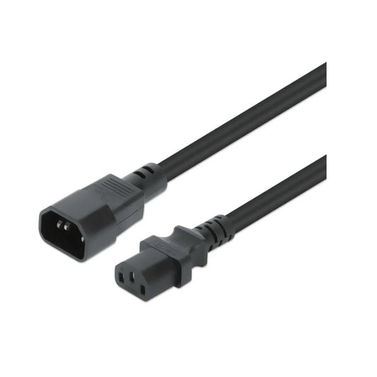 Cable Manhattan de corriente extension 3m C13 a C14 PDU PDU o UPS a un servidor switch sistema de almacenamiento negro.