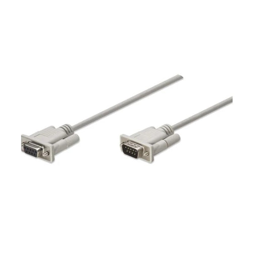 Cable Manhattan Serial DB9 macho a hembra 3m blanco