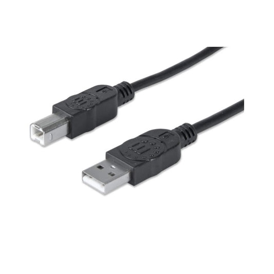Cable Manhattan para Impresora USB A a USB B 90cm Negro 480Mbps