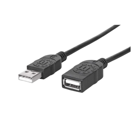 Cable Manhattan Extencion USB A 1m Negro