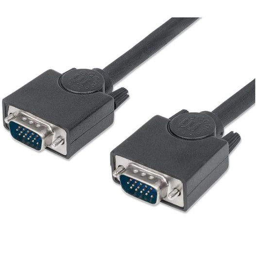 Cable Manhattan para Monitor VGA 3m Negro 8mm