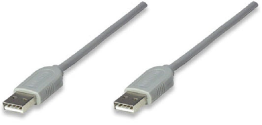 Cable Manhattan USB A-a 1.8M Gris