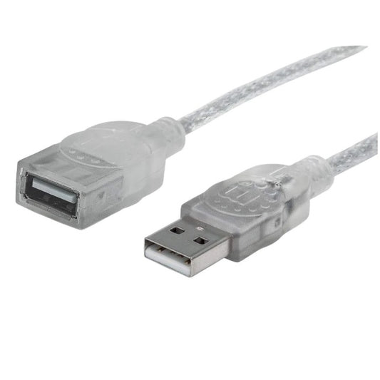 CABLE USB 2.0 EXTENSION 1.8M PLATA