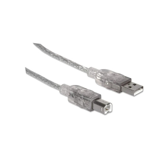 CABLE MANHATTAN PARA IMPRESORA USB A-B 3M PLATA