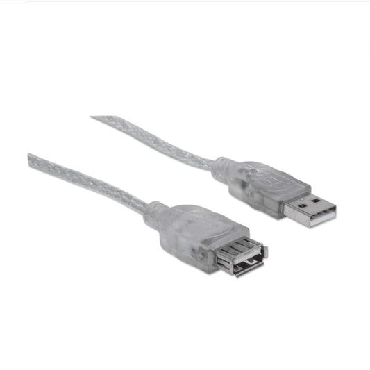 Cable extension Manhattan USB 3metros V 2.0 color plata