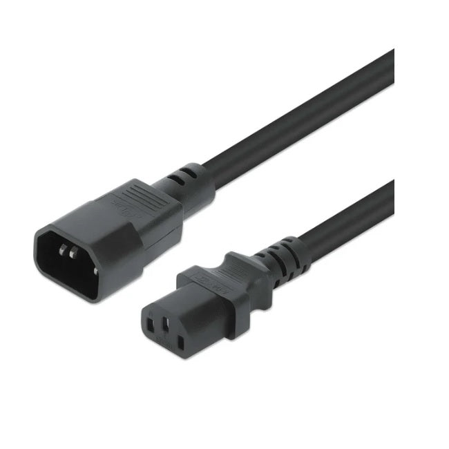Cable Manhattan de corriente extension 5m C13 a C14 PDU PDU o UPS a un servidor switch sistema de almacenamiento negro.