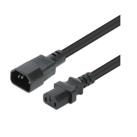 Cable Manhattan de corriente extension 5m C13 a C14 PDU PDU o UPS a un servidor switch sistema de almacenamiento negro.