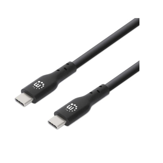Cable Manhattan USB C de alta velocidad 1m 480Mbps 3A 60w Negro