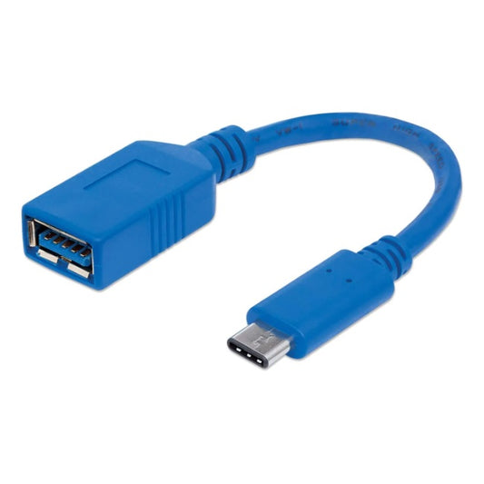 CABLE MANHATTAN USB-C V3.1 C-AH 15CM AZUL