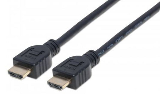 Cable Manhattan HDMI 1m 4K 60Hz 3D Blindado con Ethernet para pared protege contra potenciales riesgos de incendio Negro