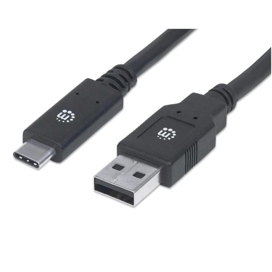 Cable Manhattan USB-C AM-CM 2M V3.1 Negro