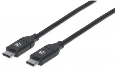 CABLE MANHATTAN USB-C V2.0, C-C 2.0M NEGRO 480MBPS 5