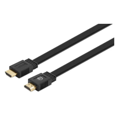 Cable Manhattan HDMI 15m 4K 60Hz contactos bañados en oro con Ethernet Plano Negro