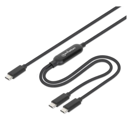 Cable Manhattan USB C con doble salida 100W 2m carga dos dispositivos desde un puerto