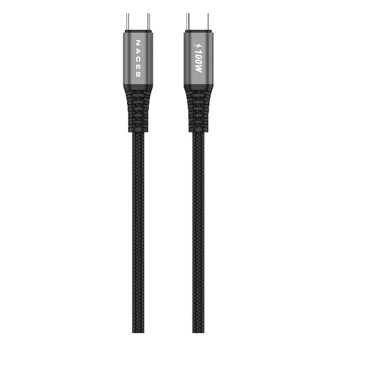 Cable Naceb tipo C a tipo C 100W de 1M modelo NA-0141 color Negro