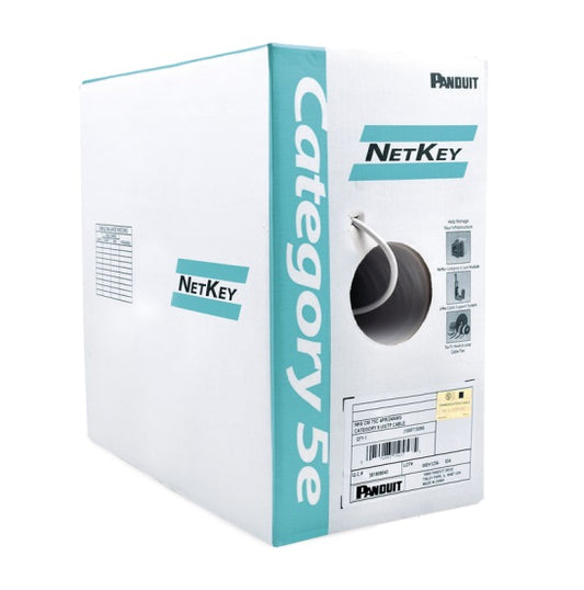 Bobina Panduit de Cable Utp Cat5E Uso Interior Gris Claro 305mts de Cobre (24 AWG) PVC (CM) de 4 Pares