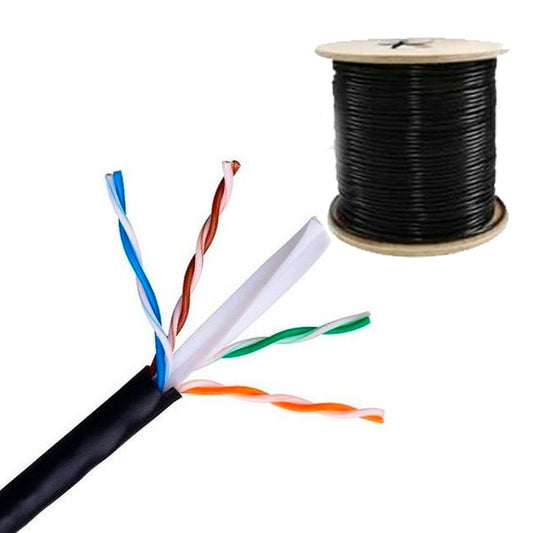 BOBINA SAXXON CABLE UTP CAT6 USO EXTERIOR COLOR NEGRO OUTP6COP150NE- BOBINA 100% COBRE 150 M AWG 23 4 PARES FLUKE TEST/ UL