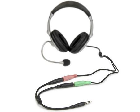 Adaptador Startech de Diadema Mini-Jack 3.5mm de 4 pines a Conectores Separados de Audifonos y de Microfono - Convertidor de 4 a 3 Posiciones y 2 Posiciones M a H Modelo MUYHSMFF