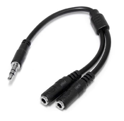 Adaptador Startech Divisor de Cable Estereo para Audífonos - Cable Splitter Delgado en Y de 3.5mm Macho a 2x Hembra Modelo MUY1MFFS