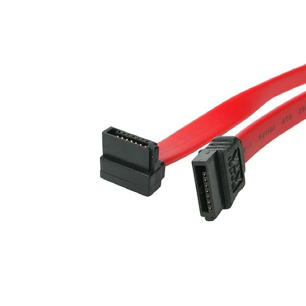 Cable StarTech SATA 0.45M Acodado en Ángulo Recto Rojo 18 Cable Serial ATA