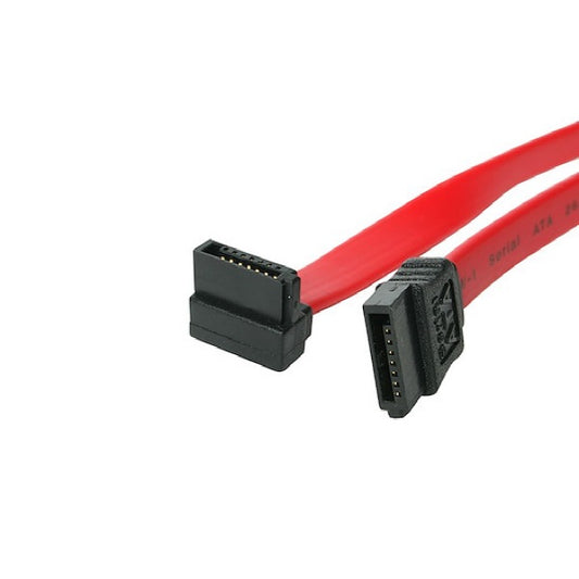 Cable StarTech SATA 0.45M Acodado en Ángulo Recto Rojo 18 Cable Serial ATA
