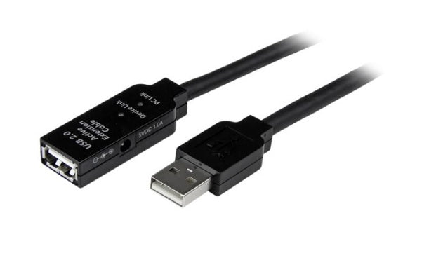 Cable Startech 15m Extension Alargador USB 2.0 Activo Amplificado - Macho a Hembra USB A - Negro Modelo USB2AAEXT15M