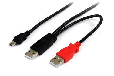 Cable StarTech de 1.8M USB en Y Para Discos Duros Externos - 2x USB-A Macho a 1x USB Mini-B Macho