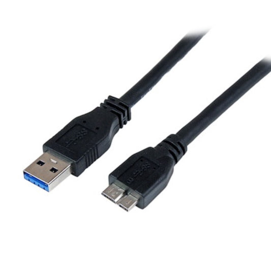 CABLE CERTIFICADO 1M USB 3.0 SUPER SPEED SS MICRO USB B MACHO A USB A MACHO ADAPTADOR NEGRO