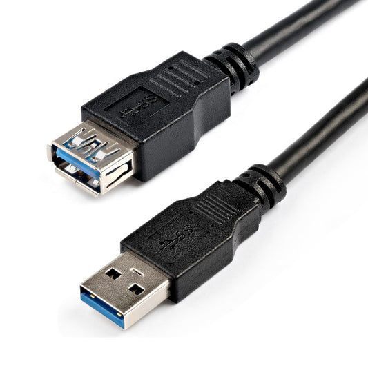 Cable StarTech USB 3.0 de 2M Negro Extensor Alargador USB-A Macho a Hembra