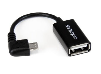 CABLE STARTECH DE 12CM MICRO USB A USB OTG ACODADO A LA DERECHA - MACHO A HEMBRA