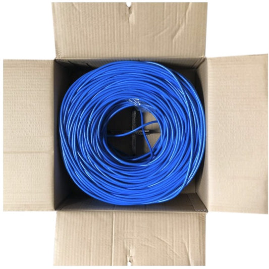 Bobina UTP X-Media XM-C6-1000-BU Cat 6 de 305 metros 4-pares 24AWG color azul