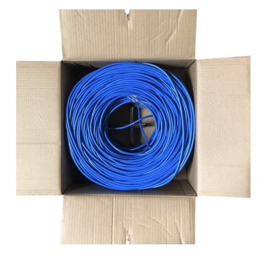 Bobina UTP X-Media XM-C6BC-1KBU Cat6 de 305 Mts 24AWG de Cobre Color Azul EIA/TIA ETL Verified