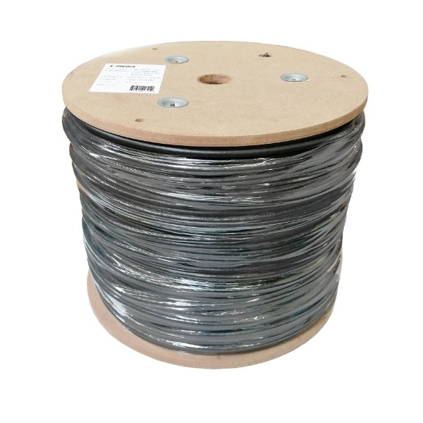Bobina UTP X-Media XM-C6BCOD-1KBK Cat6 305 Mts Para Exterior 24AWG Cobre CCA Color Negro