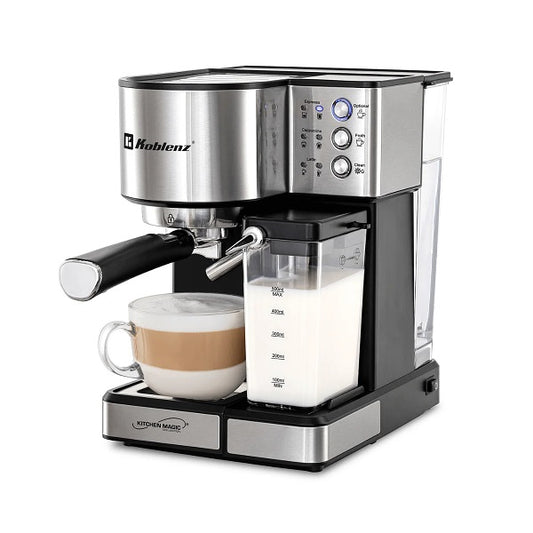 Cafetera Espresso y Latte Koblenz CKM-1350 IN 15 bares presión depósito de leche 500 ml sistema de espuma automatizado filtro lavable 1350W