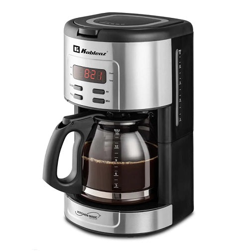 Cafetera Deluxe Koblenz CKM-215 IN temporizador programable capacidad 15 tazas (1.8L) filtro permanente lavable función anti-goteo 1000W