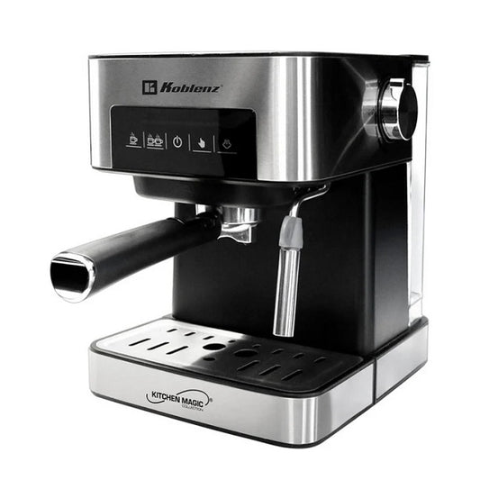 Cafetera Espresso Koblenz CKM-750 EIN 20 bares de presión sirve 2 tazas de manera simultánea tanque de agua 1.6L filtro lavable 850W