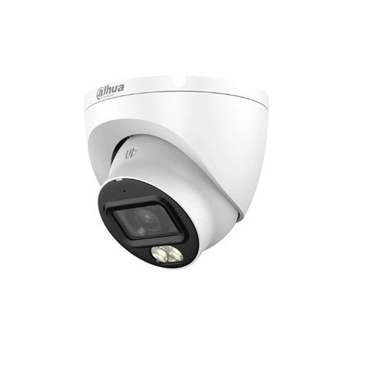 Camara Dahua DH-HAC-HDW1209TLQN-A-LED-0280B-S3 domo full color 2 mp 1080p lente 2.8 mm IR 30 m plastico exterior 103 gds apert Microfono integrado