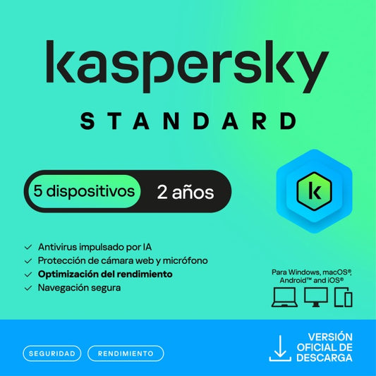 ESD KASPERSKY STANDARD 5 DISPOSITIVOS 2 AÑOS