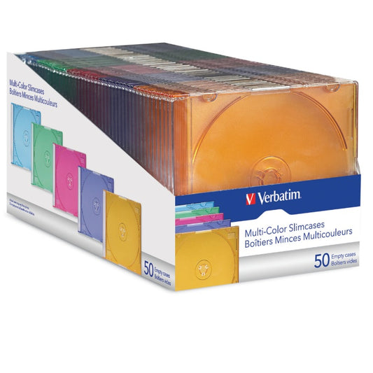 Caja Delgada Verbatim para CD/DVD con 50 piezas Multicolor