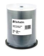 Torre 100 CD-R Verbatim color Blanco imprimible 80/700mb 52x