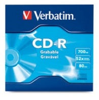 CD-R 80/700 MB 52X Verbatim con marca en la superficie caja de 50pz