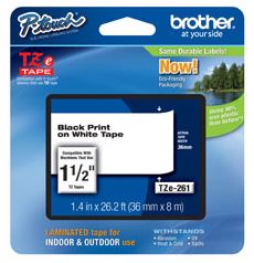 Cinta Brother TZE261 TZE261G negro sobre blanco laminada para PT300 PT310B PT330 PT530 36mmX8m