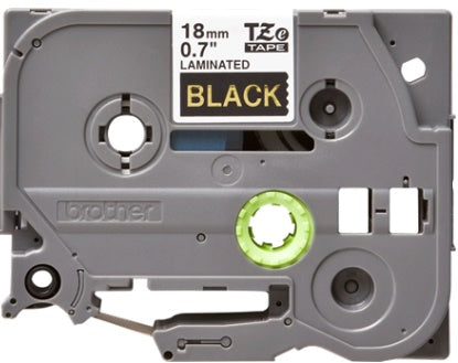 Cinta Brother TZe344 Negra/Oro 18mm