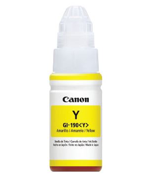 TINTA CANON GI-190 Y 0670C001AB AMARILLO BOTE PIXMA G1100/G2100/G3100 (6 000 PAG)